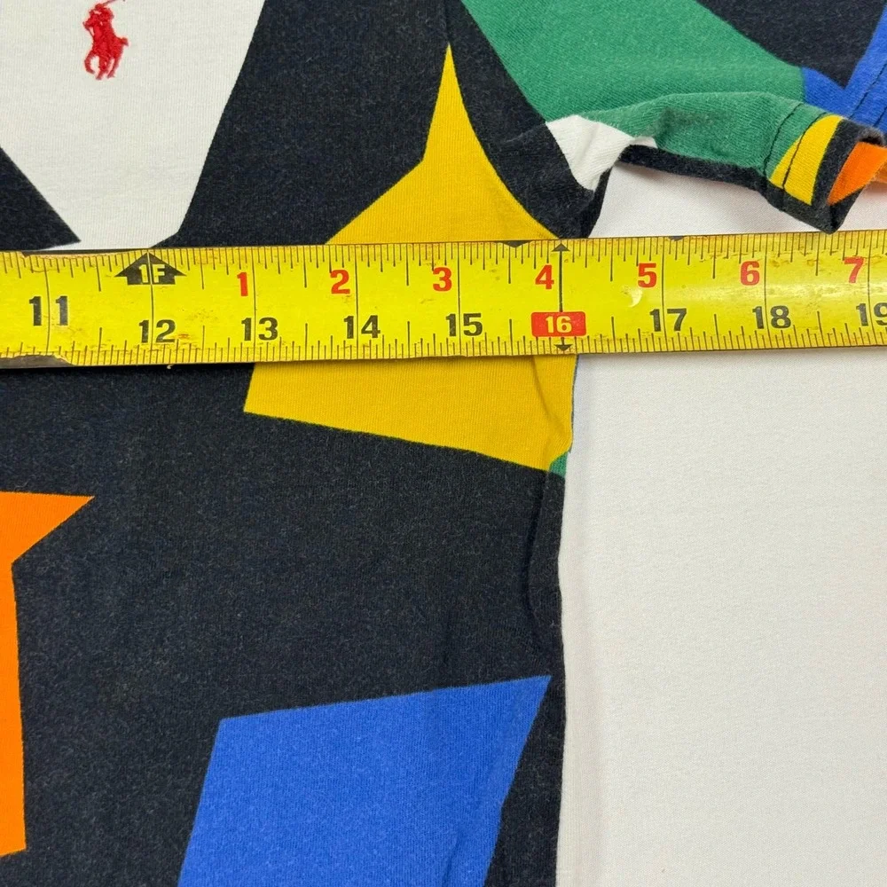 Polo Ralph Lauren T-Shirt Kids Medium‎ 10-12 Multi Color Block Geometric